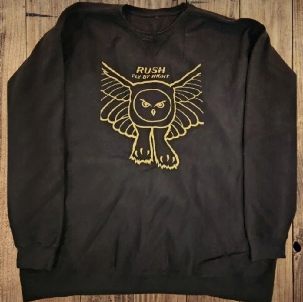 RUSH Fly By Night sweatshirt. Warm & Comfy. Perfect For Fall. Geddy Alex Neil